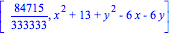 [84715/333333, x^2+13+y^2-6*x-6*y]